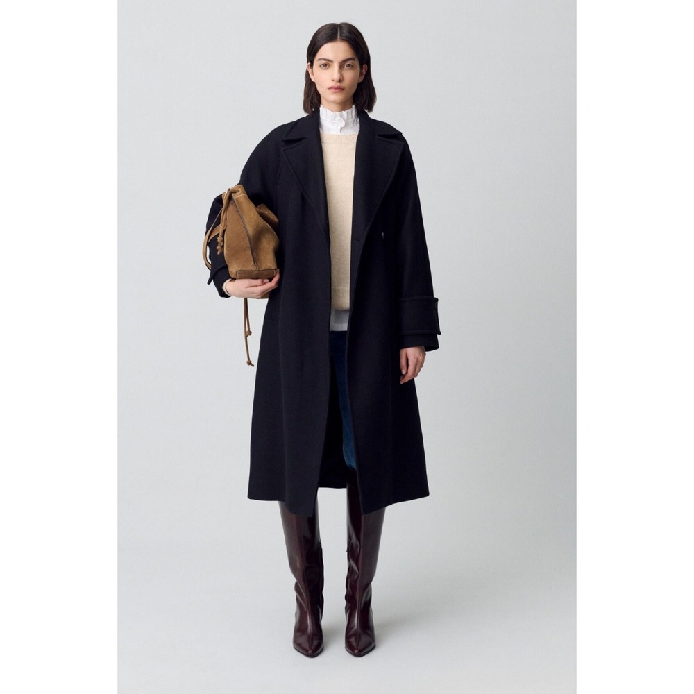 Marina Rinaldi Voyage Italy Black Coat Long Sleeve Zip Up Women's‎
